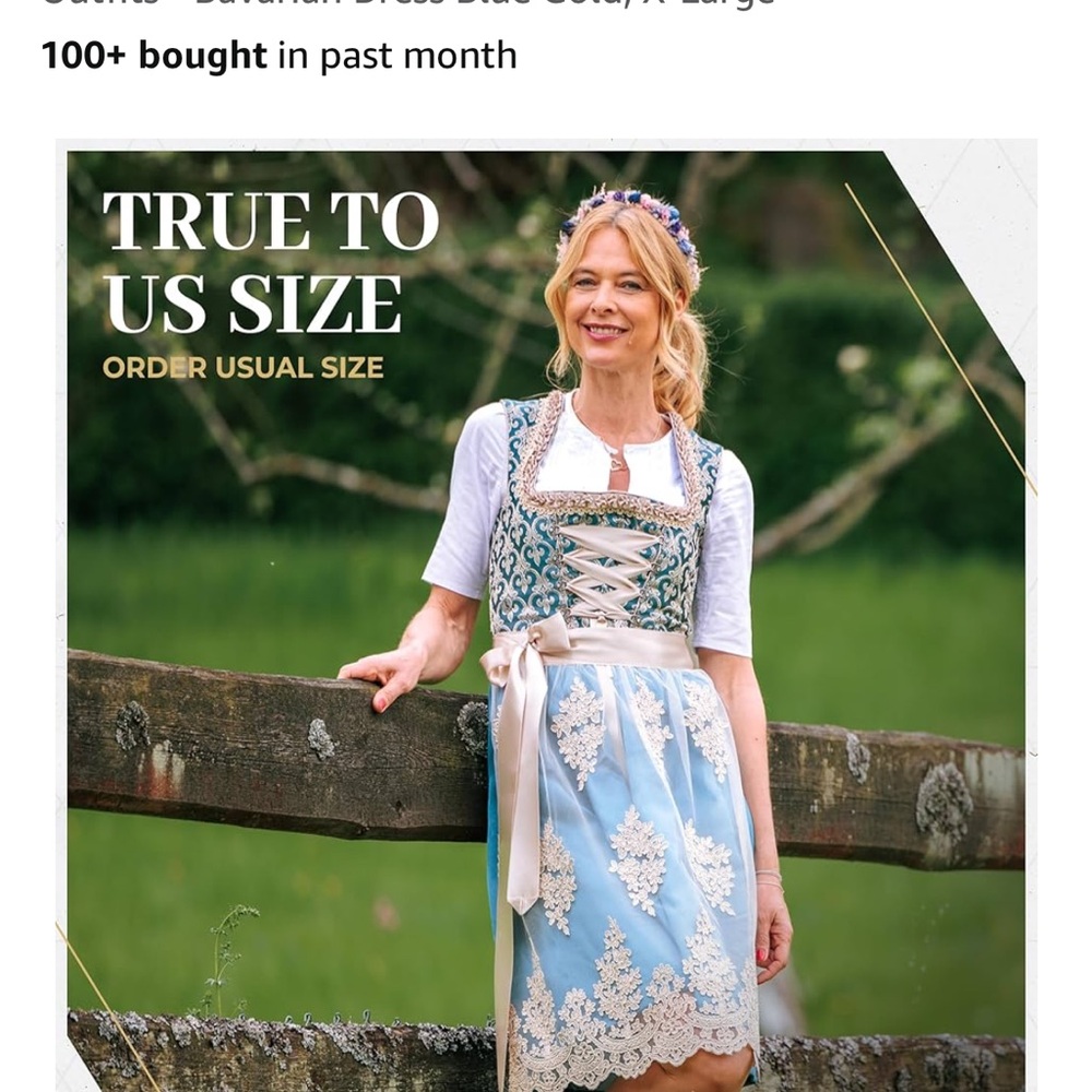 Traditional Dirndl Dress for Octoberfest - Picture 6 of 16